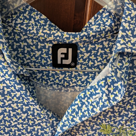 FootJoy Men's Polo Medium Floral Patterned Pre-Owned Condition - Picture 5 of 6